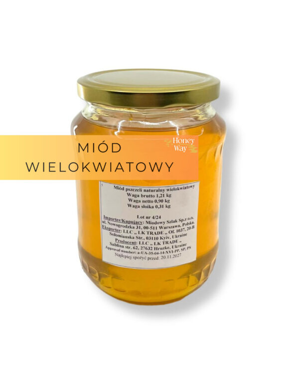 Miód wielokwiatowy - słoik 0,9 kg