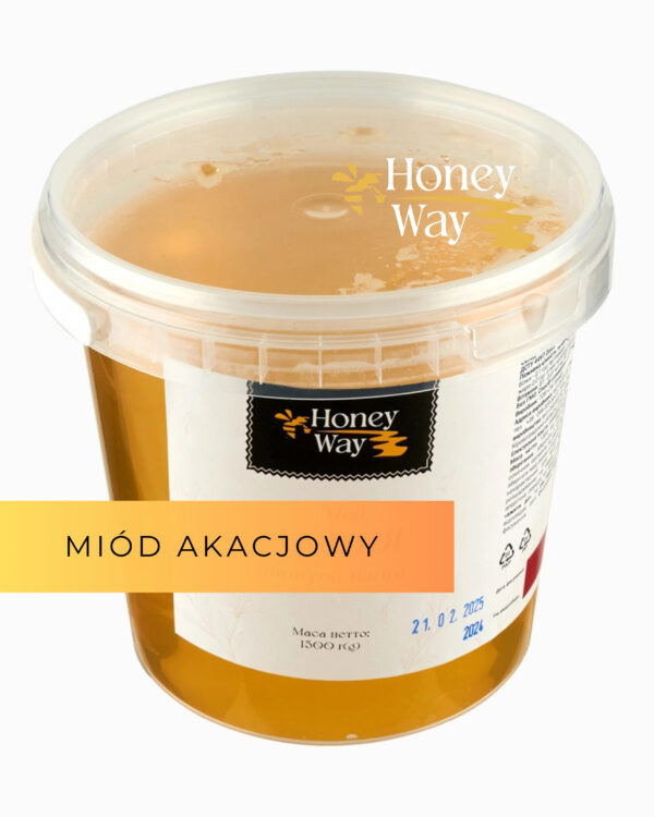 Akacjowy miód pszczeli nektarowy - pojemność 1300 g