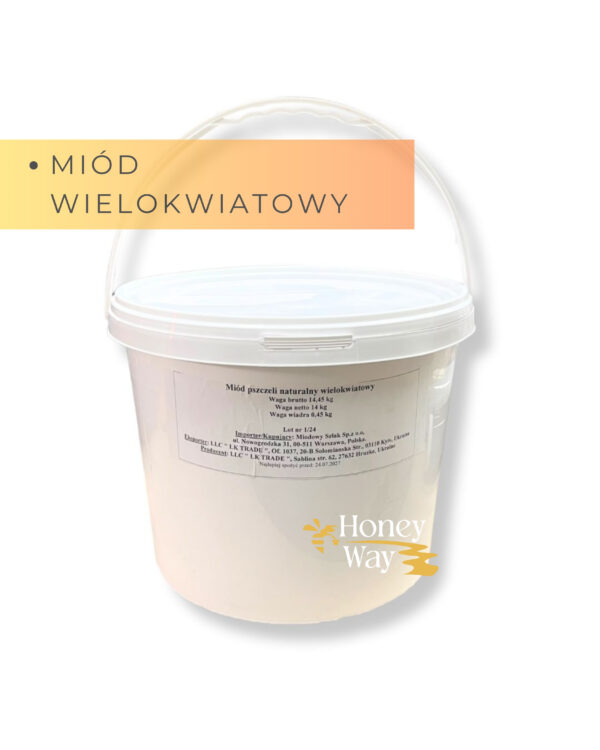 Miód pszczeli nektarowy wielokwiatowy - 14 kg