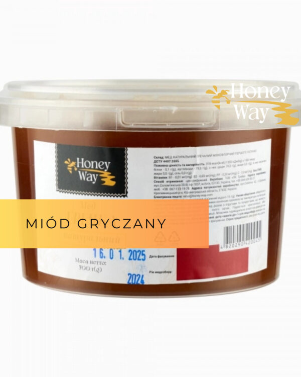 Gryczany miód pszczeli nektarowy - pojemność  700 g