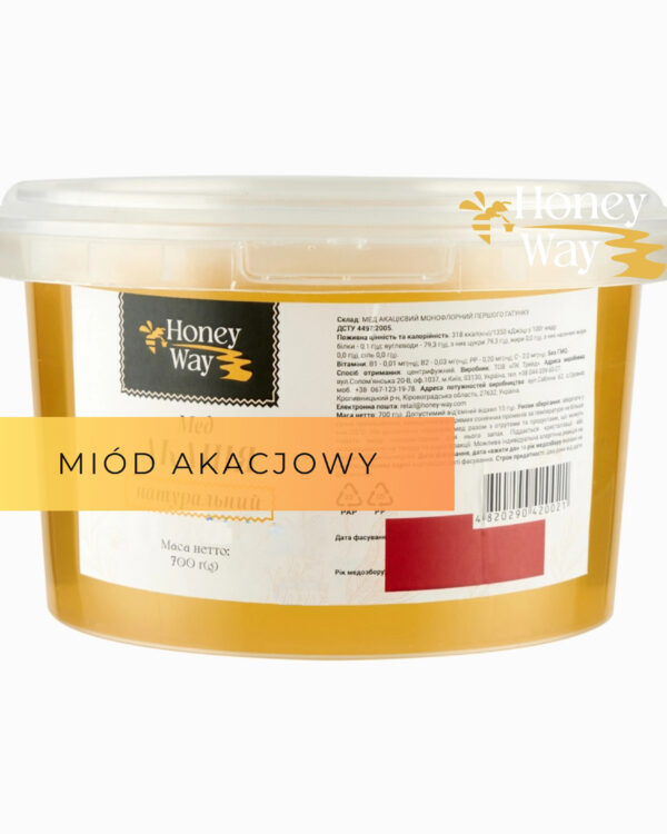 Akacjowy miód pszczeli naturalny - 700 g