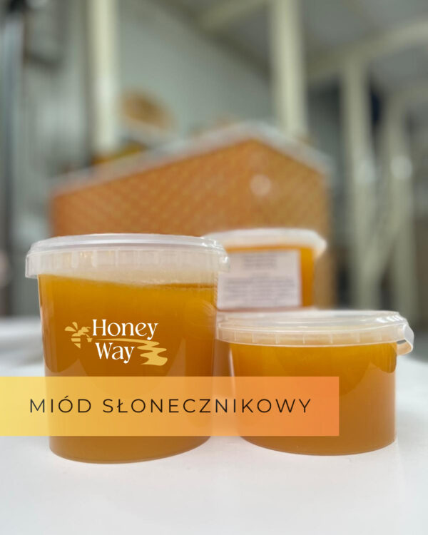 Słonecznikowy miód pszczeli nektarowy – 1300 g