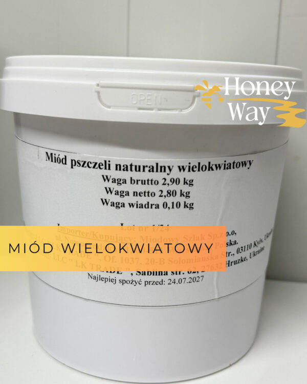 Miód pszczeli naturalny wielokwiatowy - 2.8 kg